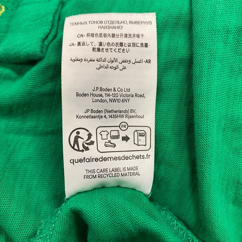 Boden Embroidered Detail Top Size US 12 Green - Picture 3 of 10